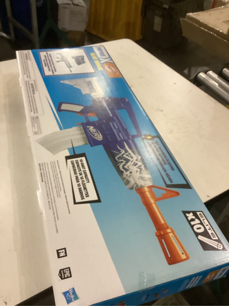 Nerf Fortnite Blue Shock Blaster, 10-Dart Clip, 10 Elite Nerf Darts, Includes Bonus Code to Unlock T