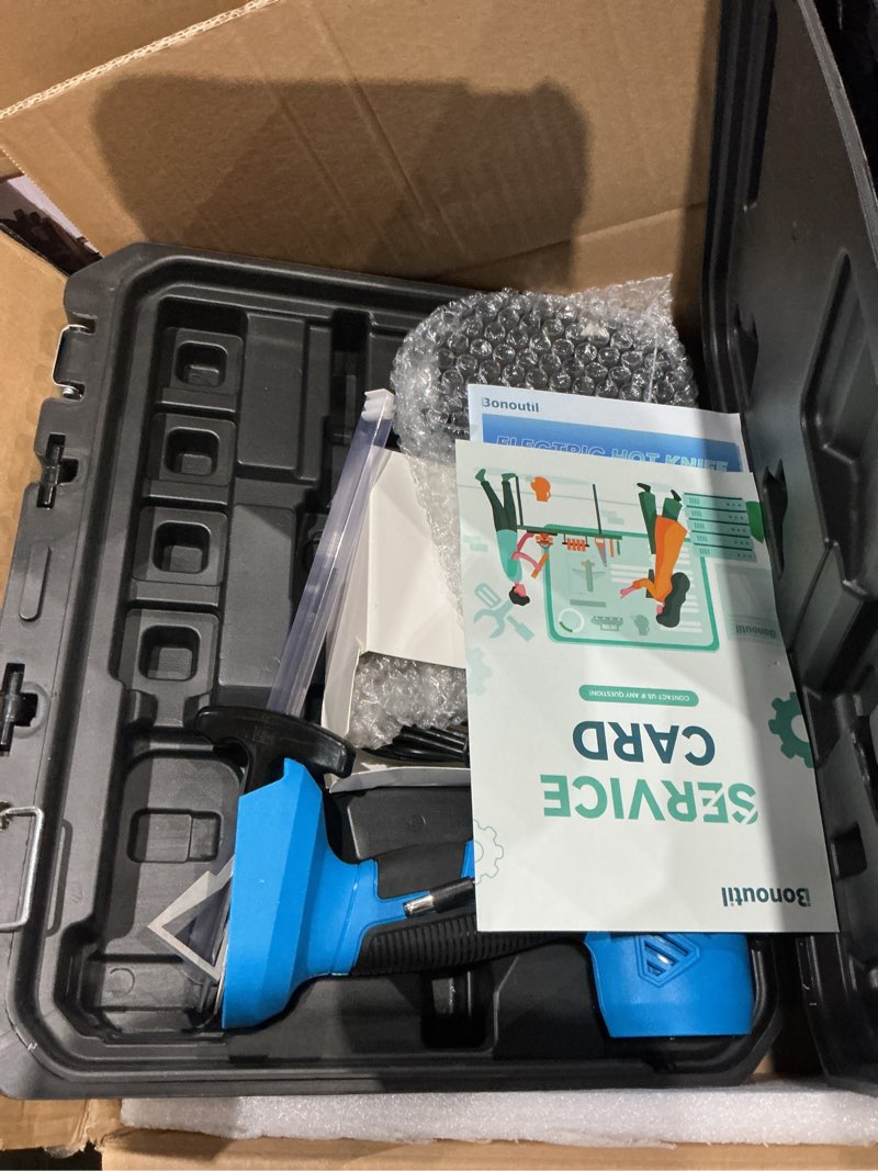 Condition photo showing Good Condition for 21v cordless hot knife foam cutting tools with 6 blades 2.0ah battery powered 5-second quick heating electric cutting tool air cooling system for plastic, rope cutting craft shears