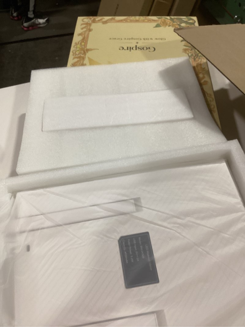 Condition photo showing Good Condition for Gospire Lighted Makeup Mirror, Hollywood 4000mAh Rechargeable Vanity Mirror with 5X/10X Magnification, 3-Color Dimmable Lighting, Touch Control, Phone Holder, 11”x16.8” LED Tabletop Mirror for Bedroom 16.8"L x 11"W