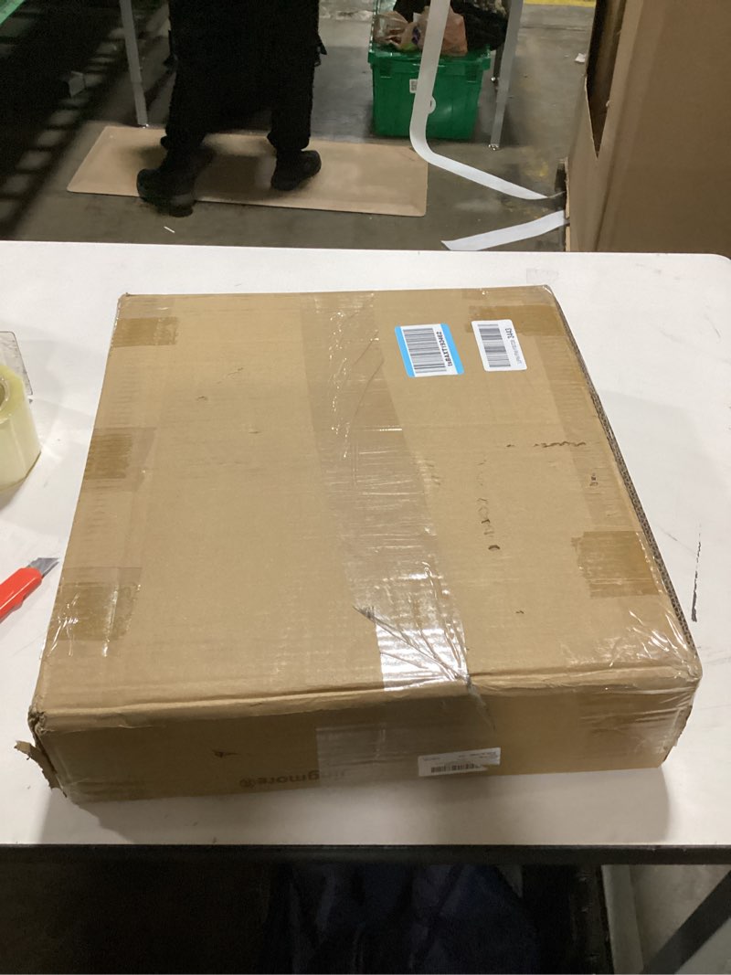 Condition photo showing As Is for Jingmore Rolling File Box Organizers, Water Hyacinth Letter/Legal Size File Organizer with Lid and L