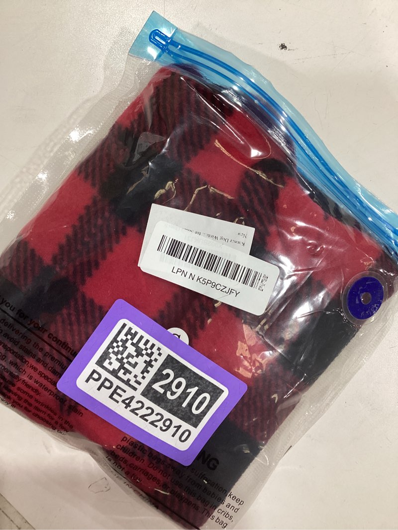 Condition photo showing Good Condition for kuoser dog winter coat, windproof dog fleece jacket british style plaid cold weather doggie vest coats, reversible cozy warm puppy clothes pet apparel for small dogs s small red