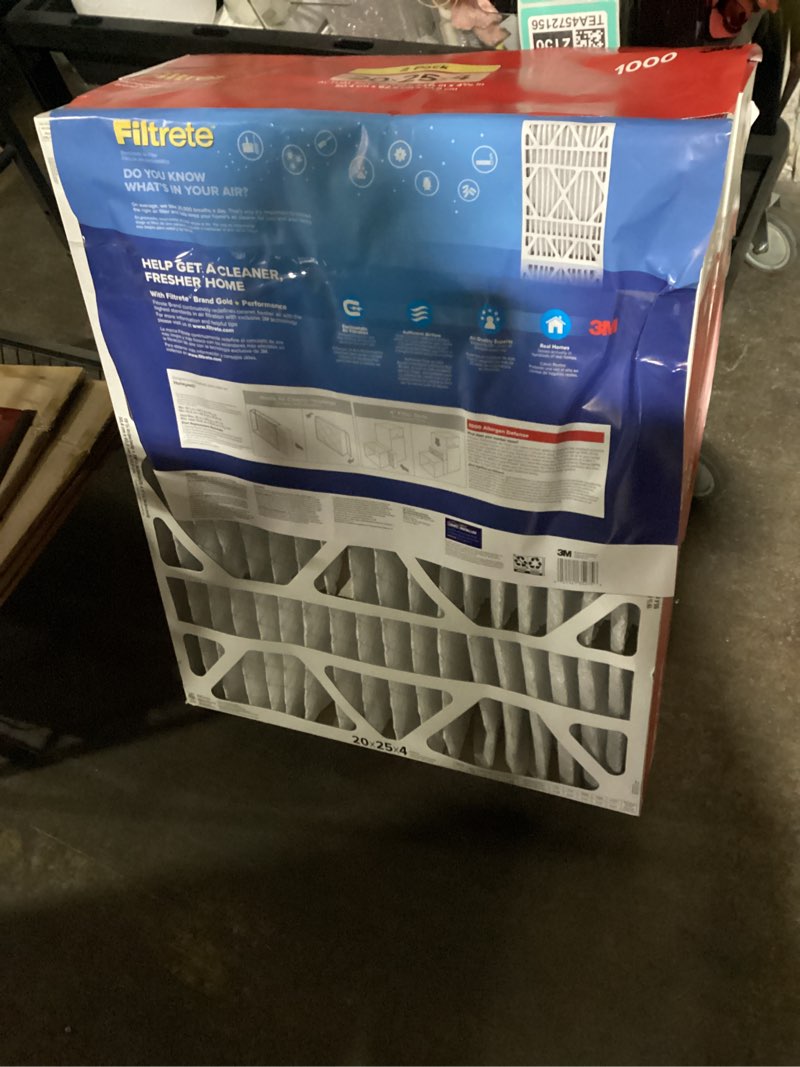 Condition photo showing Good Condition for filtrete 20-in w x 25-in l x 4-in merv 11 1000 mpr allergen defense electrostatic pleated air filter 2 -pack