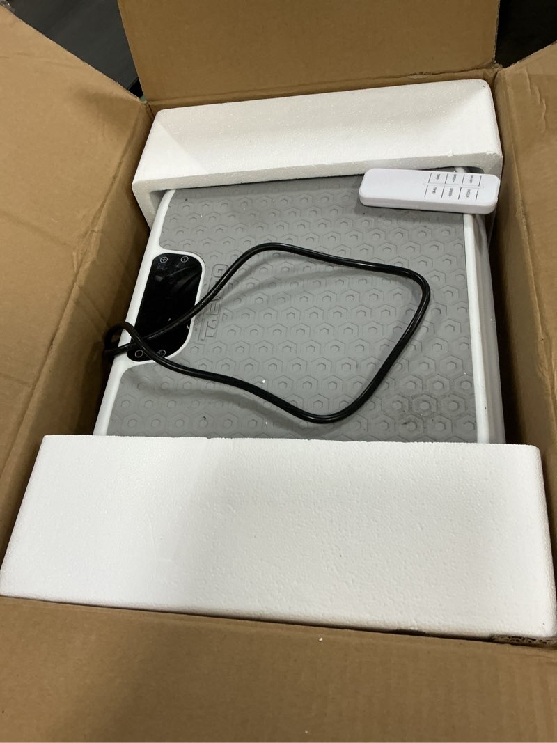 Condition photo showing As Is for Vibration Plate Exercise Machine Weight Loss, Full Body Shaker Workout Vibration Plates Lymphatic Drainage, Stand Shake Vibrating Plate for Women Men 450 Lbs Capacity Fitness Platform White