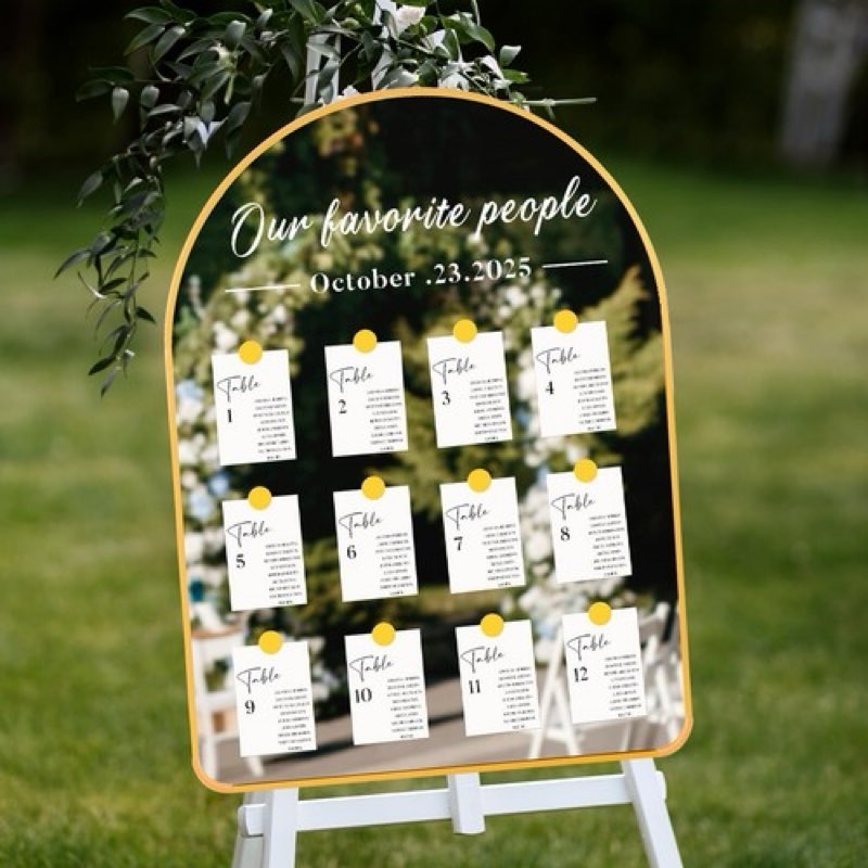 colingmill 24 x 18 inch diy wedding seating chart mirror with mirror decal sticker wedding reception