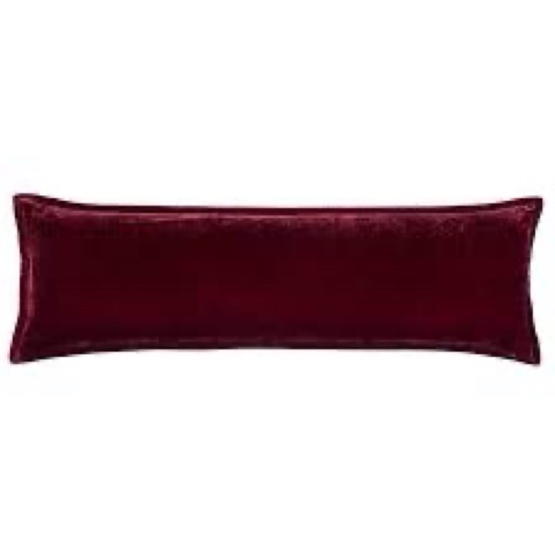 Stella Solid Faux Silk Velvet Romantic Western 14x42 inch Long Lumbar Pillow