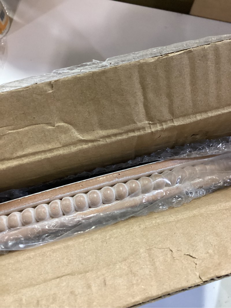 Condition photo showing Good Condition for swallowliving 18inch white wooden beaded serving tray with handle decorative rustic whitewashed tray for coffee table farmhouse round tray for kitchen, living room and bedroom white 18"