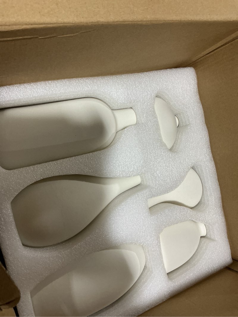 Condition photo showing Good Condition for set of 12 white ceramic vase for pampas grass flowers, japandi small vases in bulk for wedding centerpieces, shelf and table decorations, living room and bedroom decor, diy gift