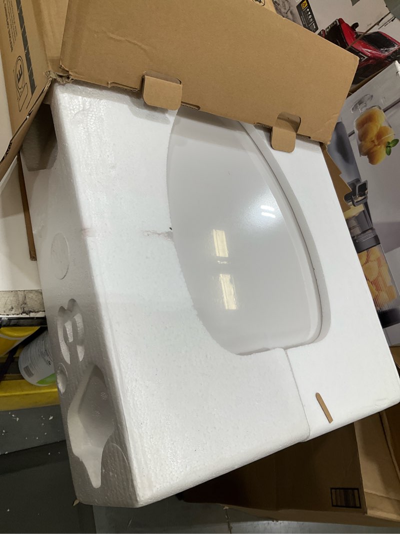 Condition photo showing Good Condition for ELONGATED toilet seat risers for seniors, Slow Close, Elevated toilet seat, Heavy Duty, Never Loosen, Raised toilet seat elongated bowl, White(18.5”)