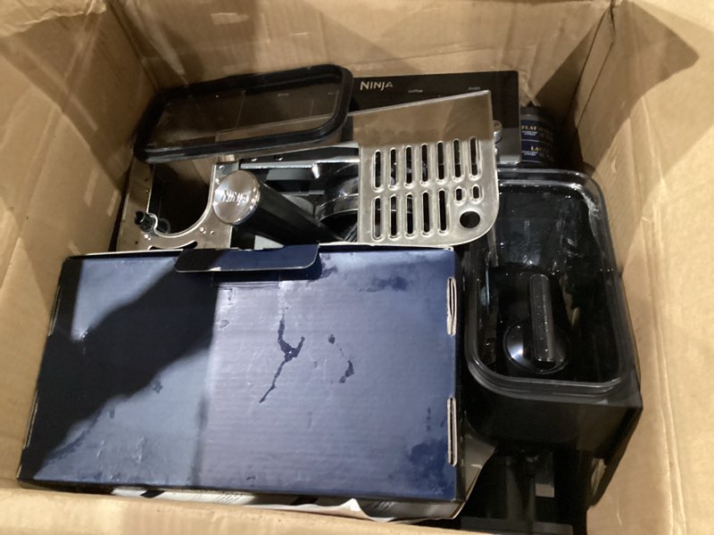 Condition photo showing As Is for Ninja Luxe Cafe Premier Series, Espresso Machine, Drip Coffee, Rapid Cold Brew, Integrated Grinder, Hands-Free Frother, with Knock Box, Water Filter, Cleaning Tablets, Descaler, ES601GM Luxe Cafe Gunmetal