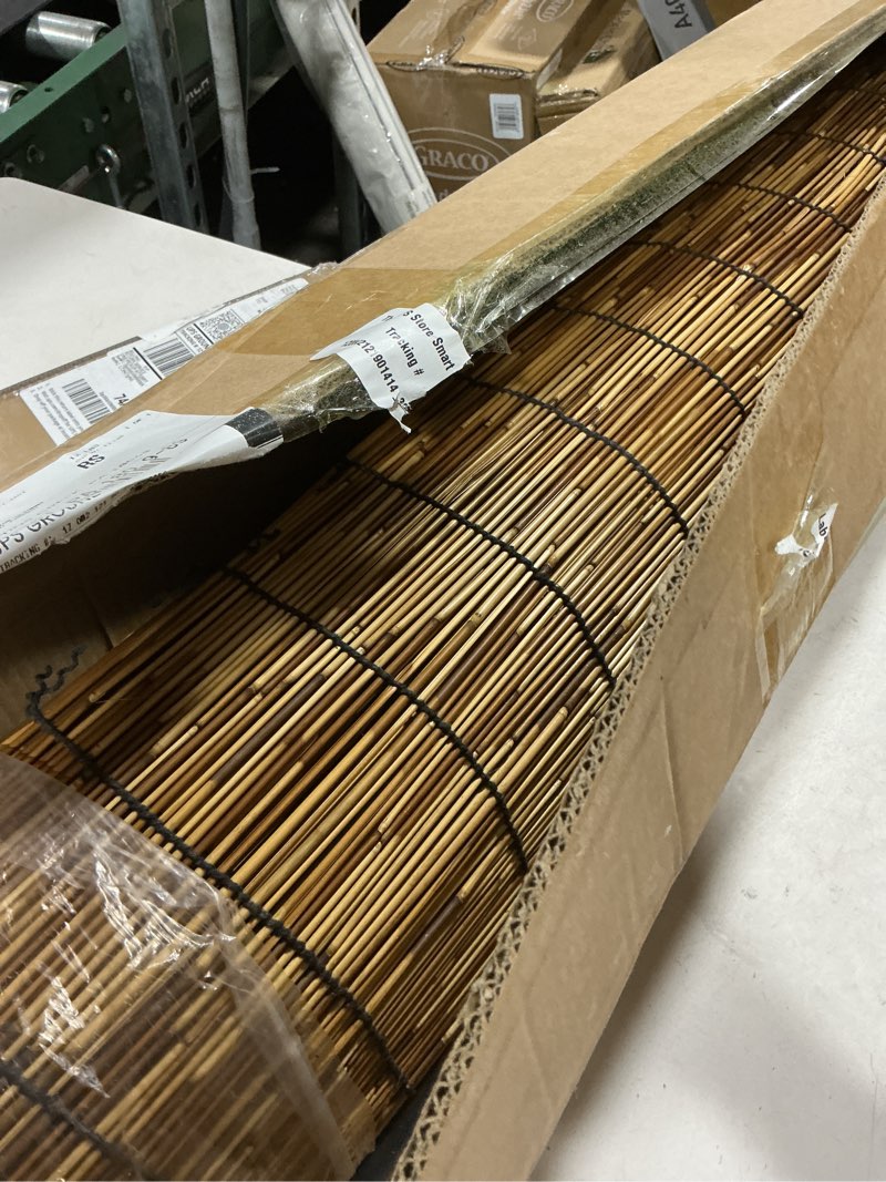 Condition photo showing As Is for bamboo reed fence roll,decorative reed fencing 4ft high roll reed screen,balcony reed fence bamboo screen fencing for outdoor backyard patio 4ft (height) x 19.6ft(length 1pack 4x19.6ft