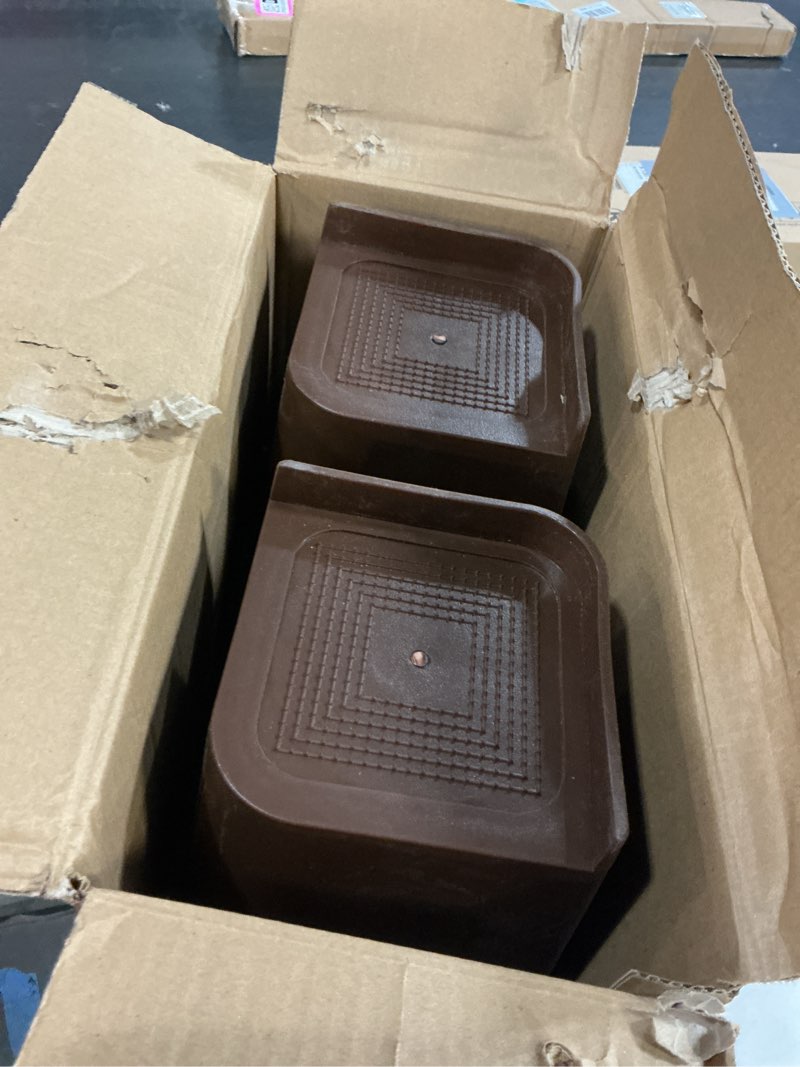 Condition photo showing Good Condition for bed risers 1 inch, 2 inch, 3 inch, 4 inch, 6 inch, 8 inch heavy duty, oversized furniture riser for couch sofa table chair leg frame dorm, support up to 6000 lbs (chocolat brown 8 pack, 8 inch) chocolat brown 8 pack 8 inch