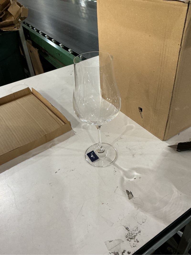Condition photo showing As Is for Mikasa Lana Bordeaux Red Wine Glasses, Set of 4, 22 Ounce, Clear