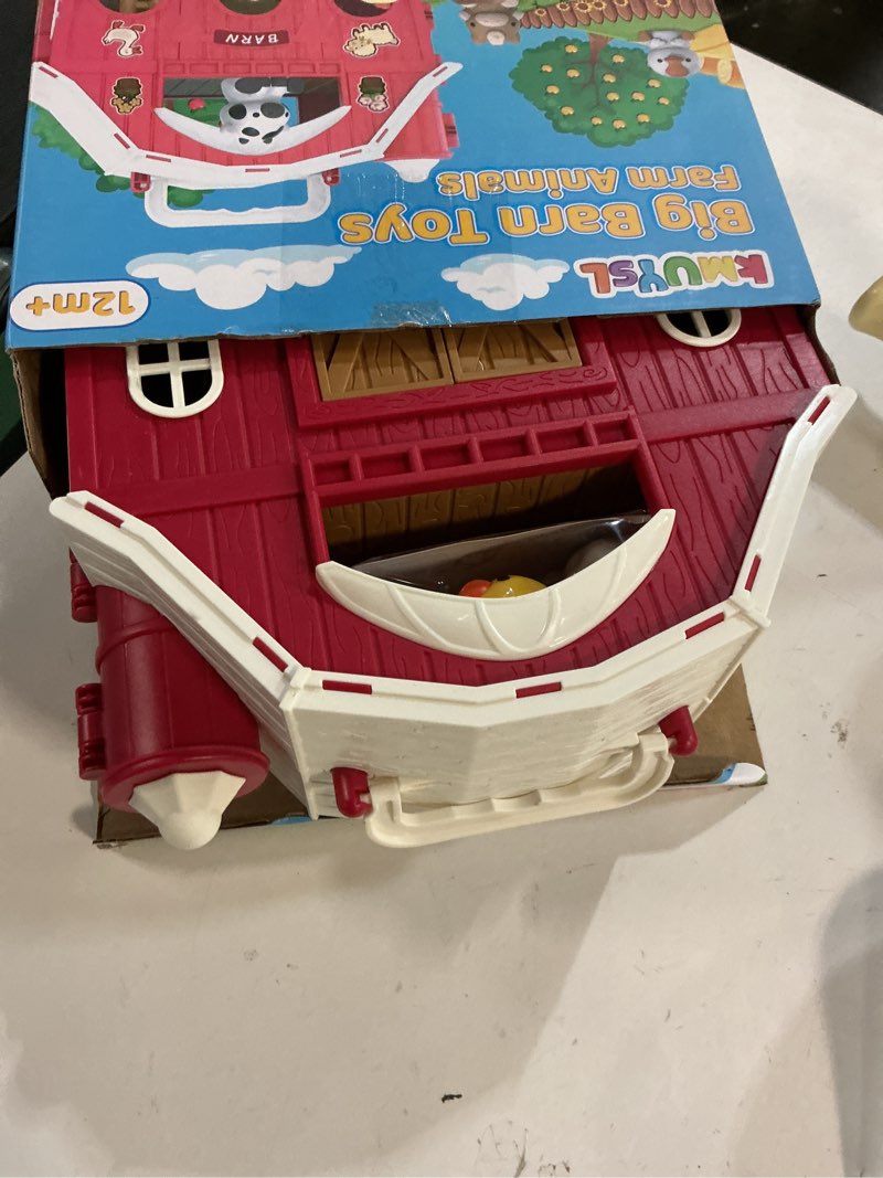 Condition photo showing Good Condition for Aigybobo Farm Animals Big Barn Toys for 1 2 3 Year Old, Toddler Montessori Learning Toy, Farm Playset with Animal Figures and DIY Stickers, Christmas Birthday Gift for Baby Boys Girls Age 12-18 Months