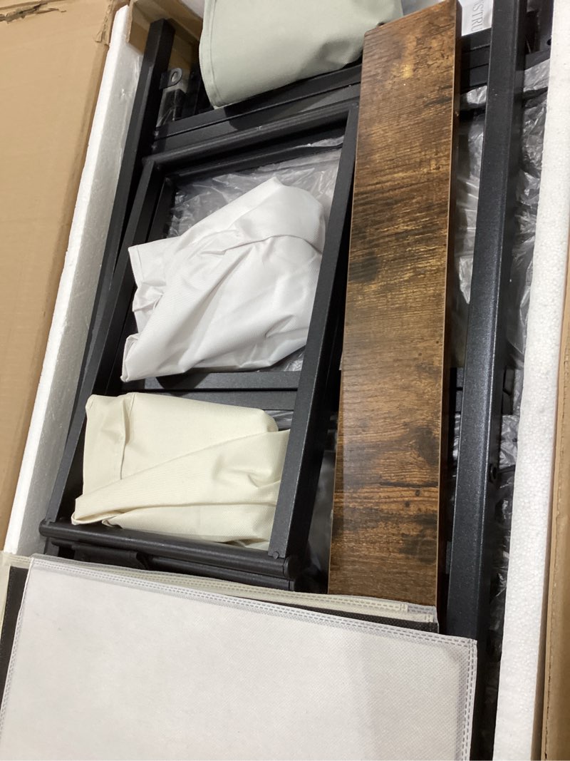 Condition photo showing New/Like New for Laundry Hamper with Shelf, Laundry Basket 5 Section, Laundry Sorter with Pull-Out Removable Large 5 Color Bags and Movable Wheels, Metal Frame, 5 x 15.87 Gallons (60L), Rustic Brown PF08XLN 5 Bags-300 L Rustic Brown + 5-Color