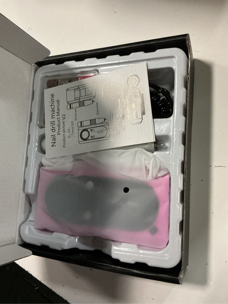 Condition photo showing Good Condition for nail drill machine, professional 45000rpm purple cordless rechargeable electric nail file for acrylic nails removal, portable manicure pedicure kit for salon home use