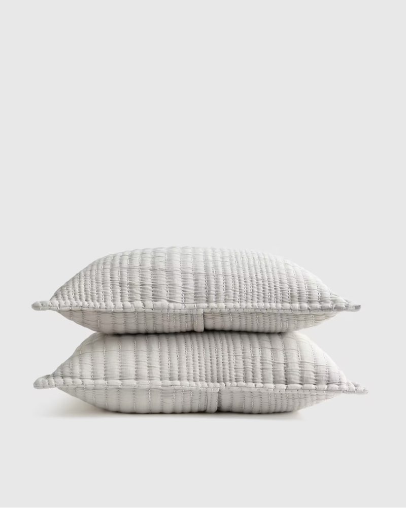 organic cotton channel stitch sham set cloud queen 