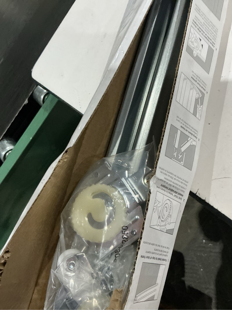 Condition photo showing As Is for national hardware 60 in. l galvanized silver nylon/steel by-pass door hardware set 1 pk