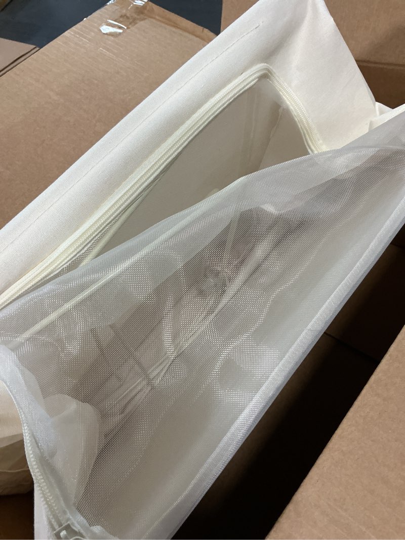 Condition photo showing Good Condition for 66l large cashmere sweater storage bag with steel frame | natural red cedar protection | foldable closet organizer with oxford fabric, mesh windows | premium garment box for wool, winter coat, clothes