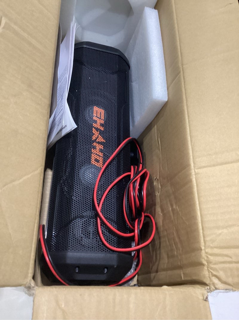 Condition photo showing As Is for ehaho 17-inch utv sound bar, 4-speaker bluetooth golf cart speakers [rgb & strobe light] ip66 waterproof atv speaker system, sxs soundbar compatible with polaris rzr, cfmoto, can-am 17in