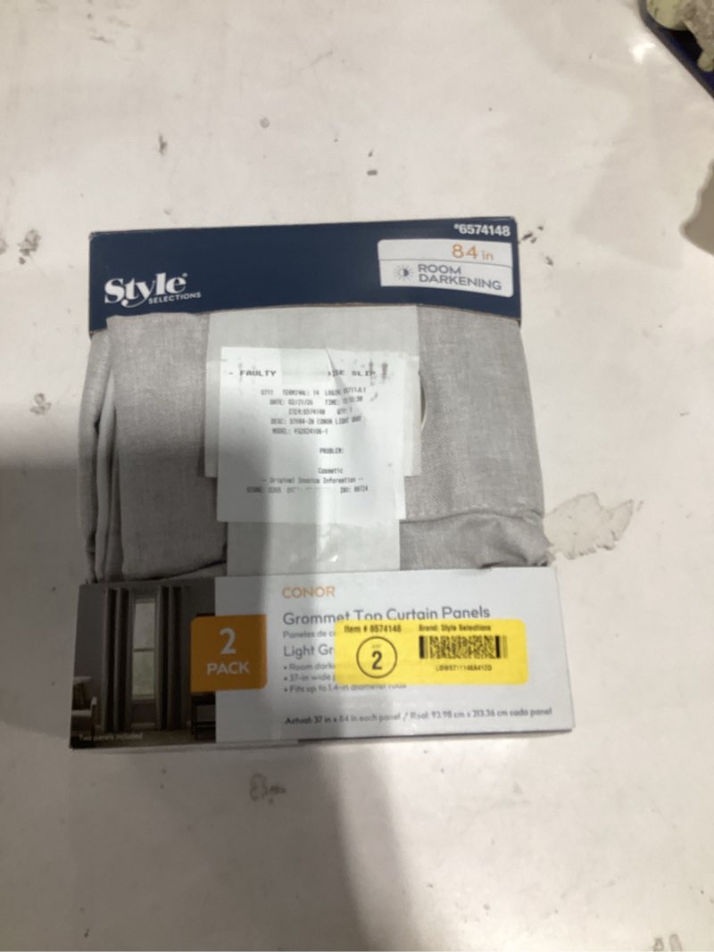 Condition photo showing Good Condition for Unique Bargains Gray Blackout Curtains 108 Inch Length 2 Panels Set Noise Reduce Insulated Room Darkening Curtains Linen Textured Living Room Curtains with Grommet Top Item #8072996 | Model #S25121200UX5438