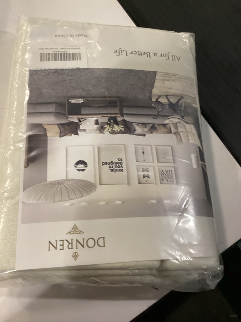 Condition photo showing New/Like New for natural linen room divider curtains for bedroom, rod pocket & back tab flax linen burlap semi sheer window drapes privacy with light filtering for patio door, w70 x l84, cream, 2 pieces 70"w x 84"l (pack of 2) cream