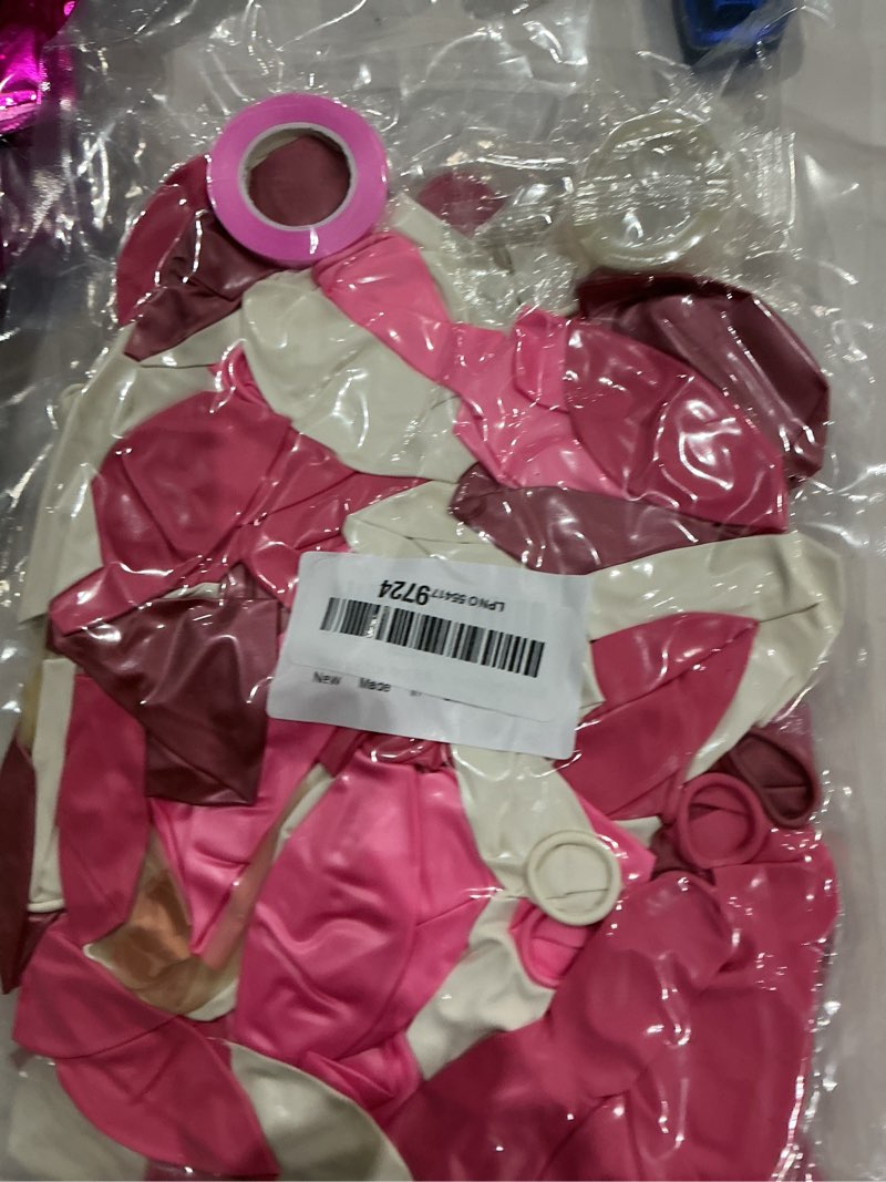 Condition photo showing Good Condition for pink white rose party balloons, 60pcs 12 inch pink white rose gold confetti balloons kit, pink white chrome rose latex balloons for birthday, wedding, graduation party decorations