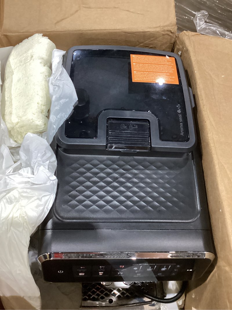 Condition photo showing As Is for philips 3300 series fully automatic espresso machine with lattego milk system and integrated grinder, 6 hot & iced coffee pre-sets, 40% quieter silentbrew, 15-bar pressure, glossy black (ep3341/50) glossy black latte go