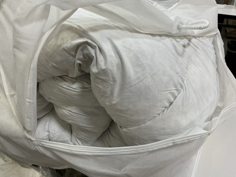Condition photo showing Good Condition for luxe downtop featherbed mattress topper, queen, white