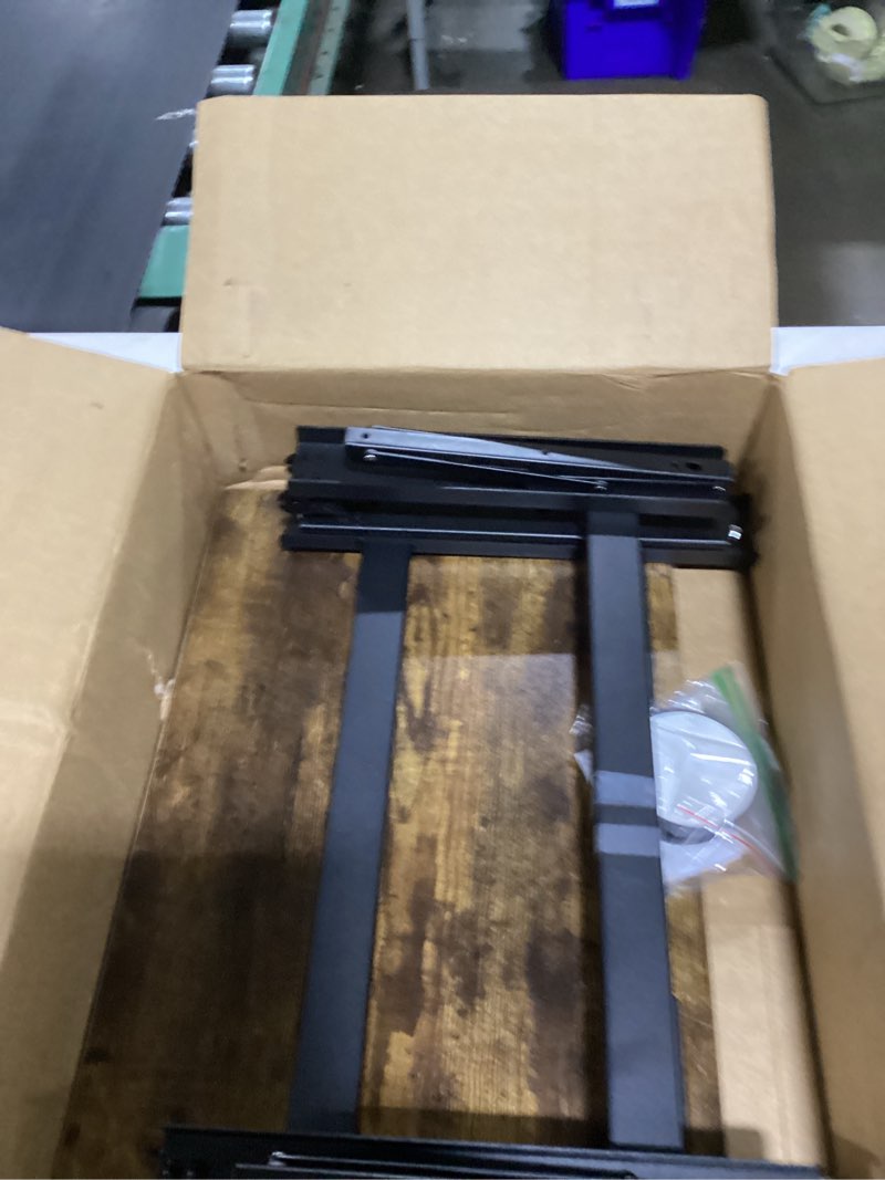 Condition photo showing New/Like New for yibolin's folding tv tray table, heavy duty sturdy c-shaped end table for couch, extra stable tv dinner tray with cup holder, sofa-side laptop desk for living room/bedroom, no assembly [rustic brown]