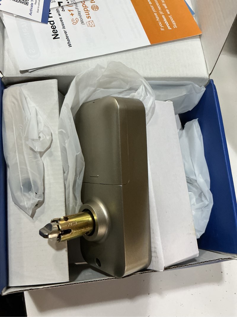 Condition photo showing Good Condition for teeho te004 keyless entry door lock handle with keypad, satin nickel | 20 user codes, ansi grade 3 security, one time code access, auto lock, durable zinc alloy handle for front door, bedroom ?satin nickel