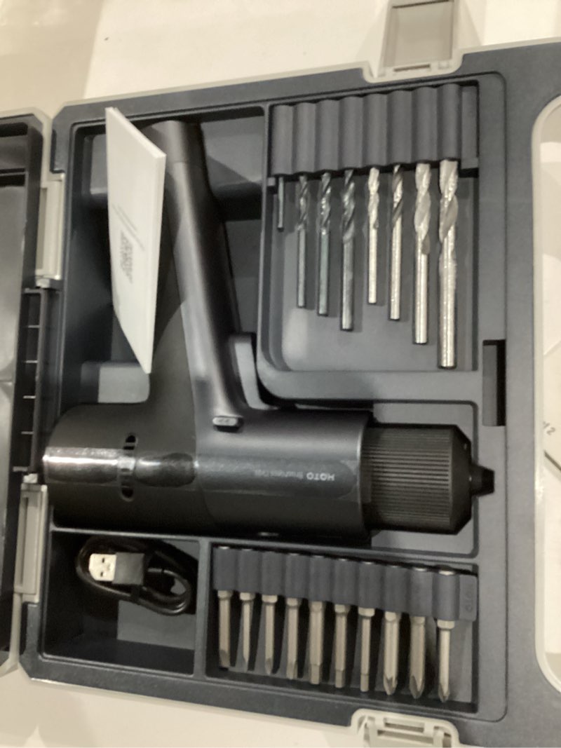 Condition photo showing New/Like New for HOTO Cordless Brushless Drill Tool Set, Variable Speed, Hidden Buckle, Unique LED Screen, Intelligent Digital Display, Exquisite & Practical, High-end Drill Kit for Home/Daily Use