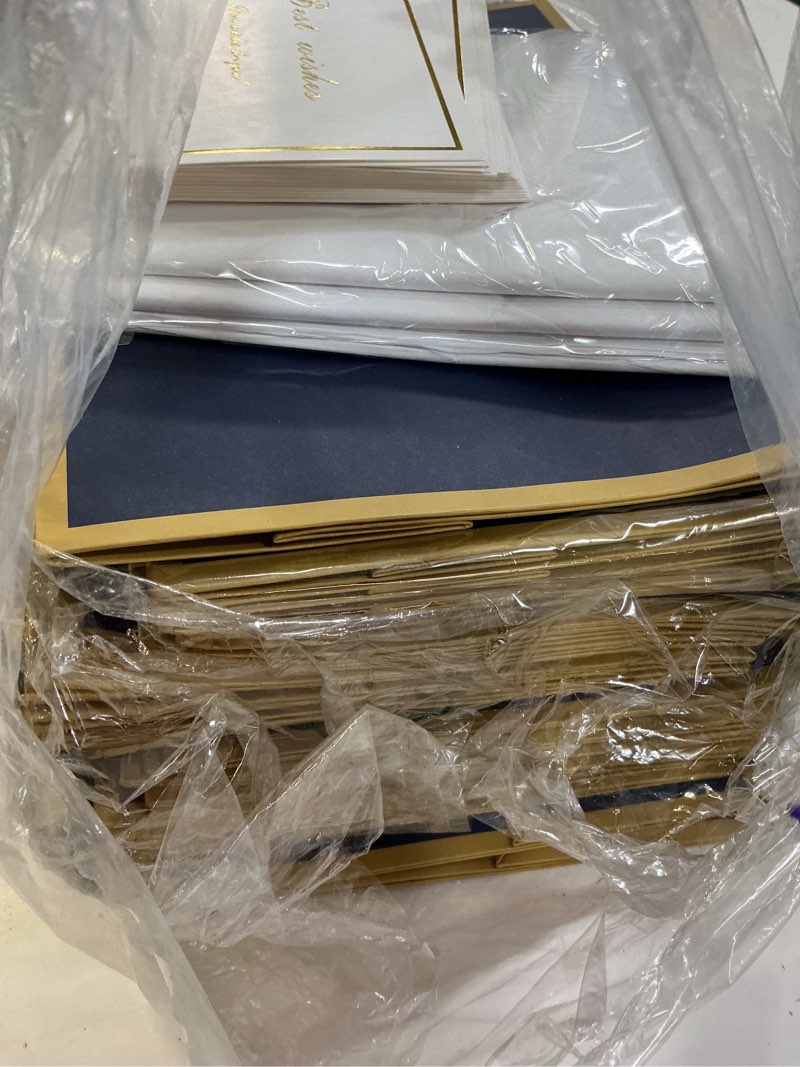 Condition photo showing Good Condition for doyide 30 pcs thank you gift bags with tissue paper, 9x7x3.1in paper gift bags with handles, gift wrap bags with bow ribbon for wedding birthday baby shower bridesmaid party navy and gold 1 count (pack of 30)