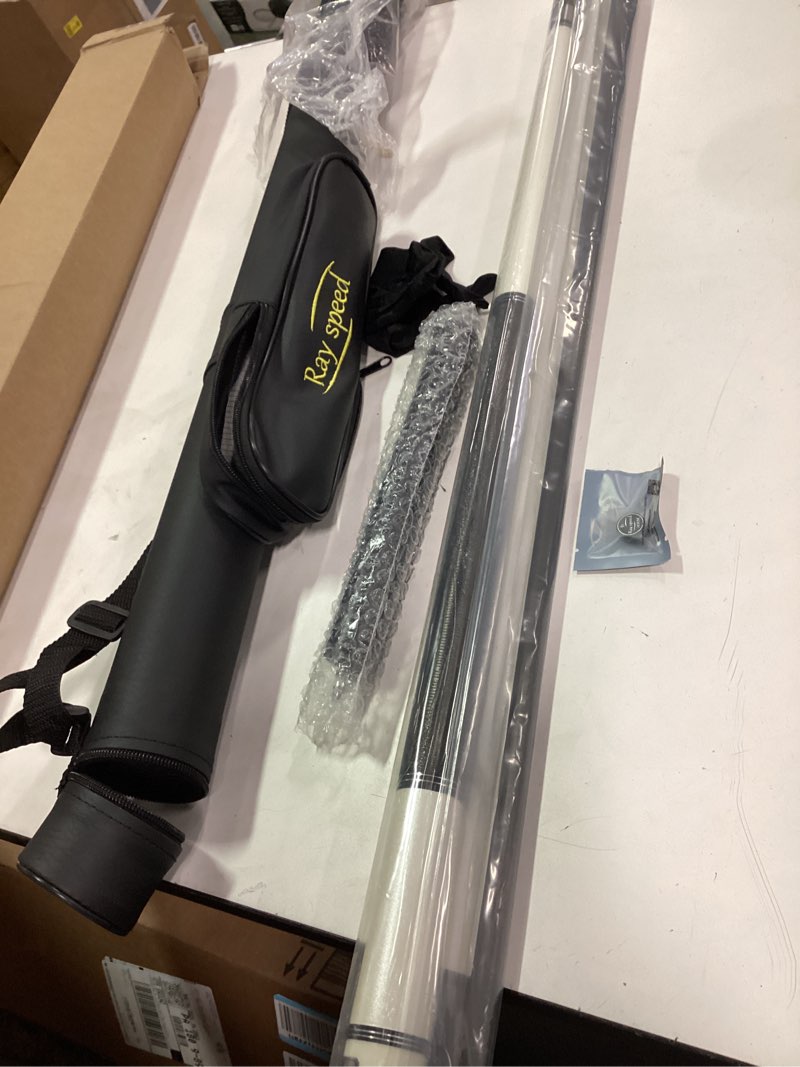 Condition photo showing Good Condition for Carbon Fiber Pool Cue Stick 12.5mm Rainbow Tip Low Deflection Pool Stick with Uni-loc Pin Joint and Extension Pool Stick-20 oz White-Pro