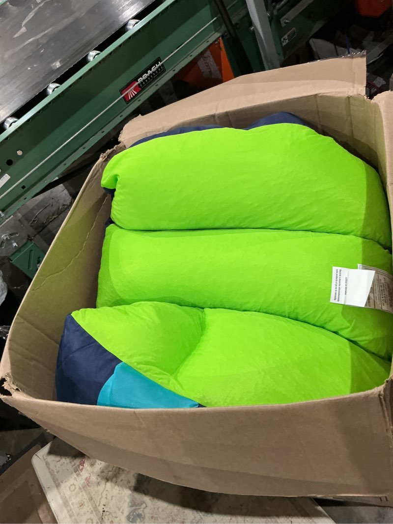 Condition photo showing Good Condition for big joe captain's float no inflation needed pool lounger with drink holder, navy/aqua mesh, quick draining fabric, 3 feet navy aqua captains float