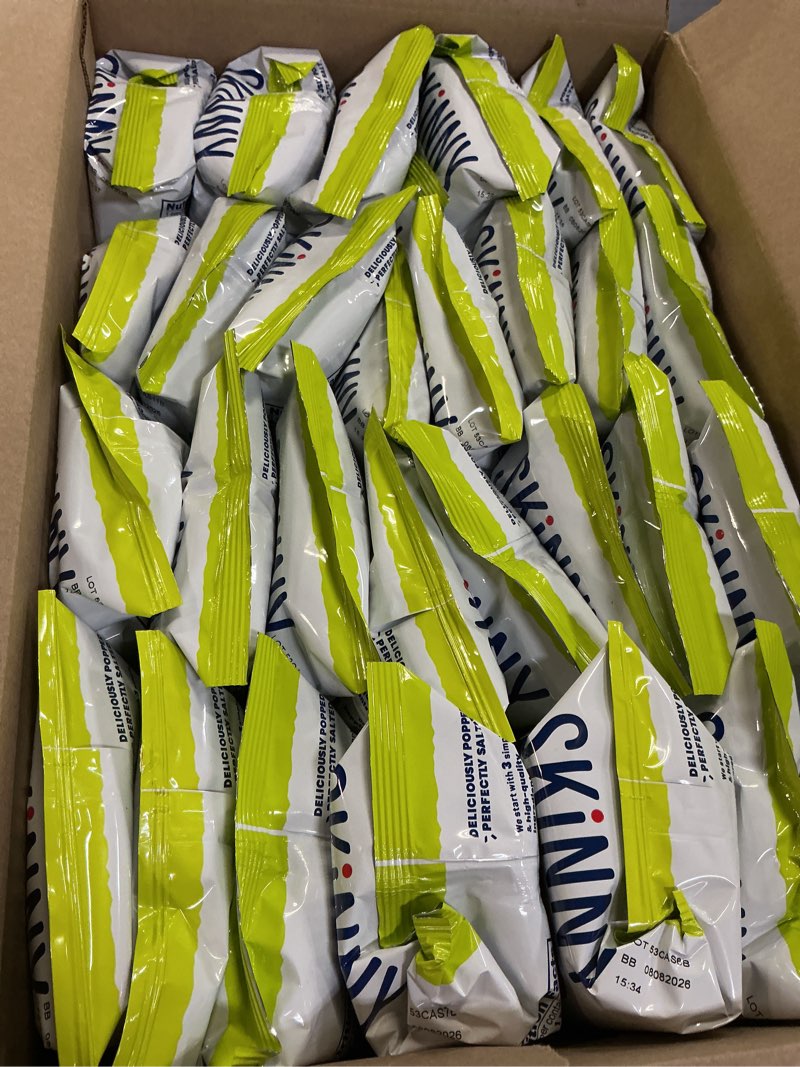 Condition photo showing Good Condition for (best by  08 / 08 /26 ) skinnypop popcorn, original, whole grain, dairy-free snack, 0.65oz bags (30ct) original 0.65 ounce (pack of 30)