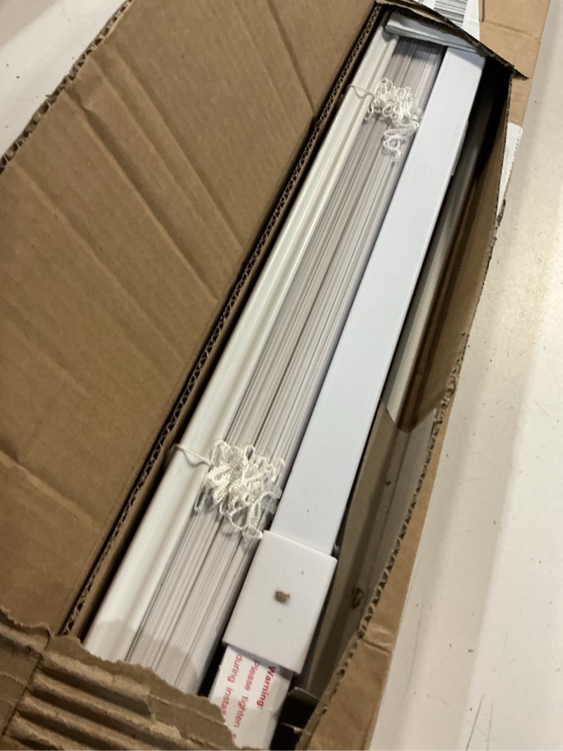 Condition photo showing Good Condition for lazblinds no tools no drill 1" vinyl mini blinds, cordless blinds for windows, light filtering horizontal window blinds & shades, 29" w x 48" h, white cordless-white 29" w x 48" h