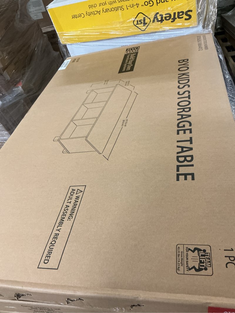 Condition photo showing New/Like New for byo kids activity and cube storage table pink