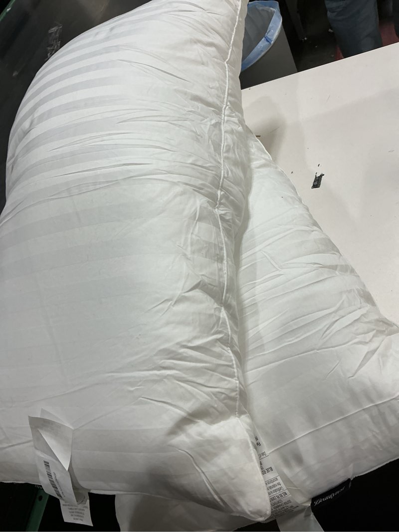 Condition photo showing As Is for Beautyrest Luxury Goose Feathers Soft Pillows, 500 Thread Count Cotton Cover 20”x36”, King (Pack of 2), Supportive Fluffy Hotel Collection Bed Pillows for Side and Back Sleepers