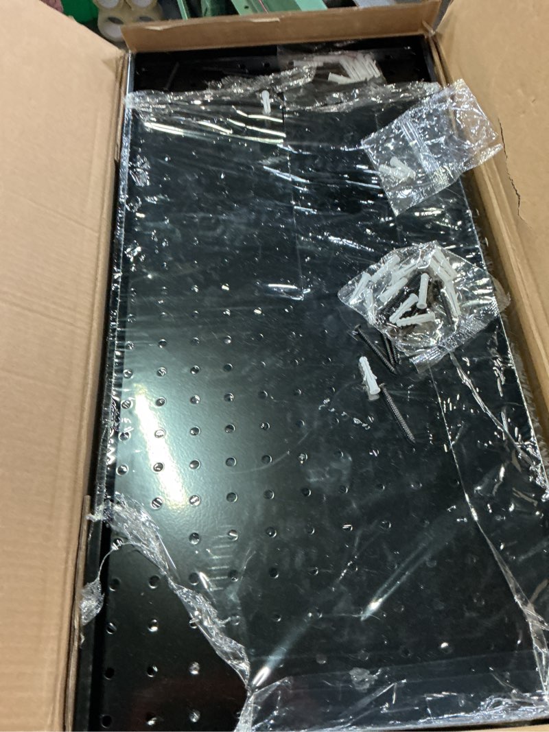 Condition photo showing Good Condition for pbhepj 6 pcs metal pegboard panels, heavy duty peg boards for garage and garden tool storage, includes drywall anchors and screws kits, black black 72" x 24"