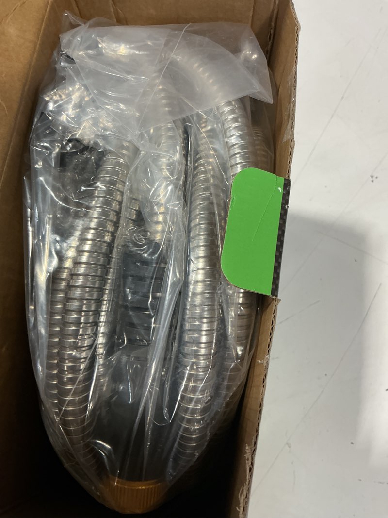 Condition photo showing New/Like New for garden hose 50ft, heavy duty stainless steel water hose with 10 functional nozzles, no kink, lightweight and flexible, easy to use and store, strong and sturdy, suitable for yard and lawn
