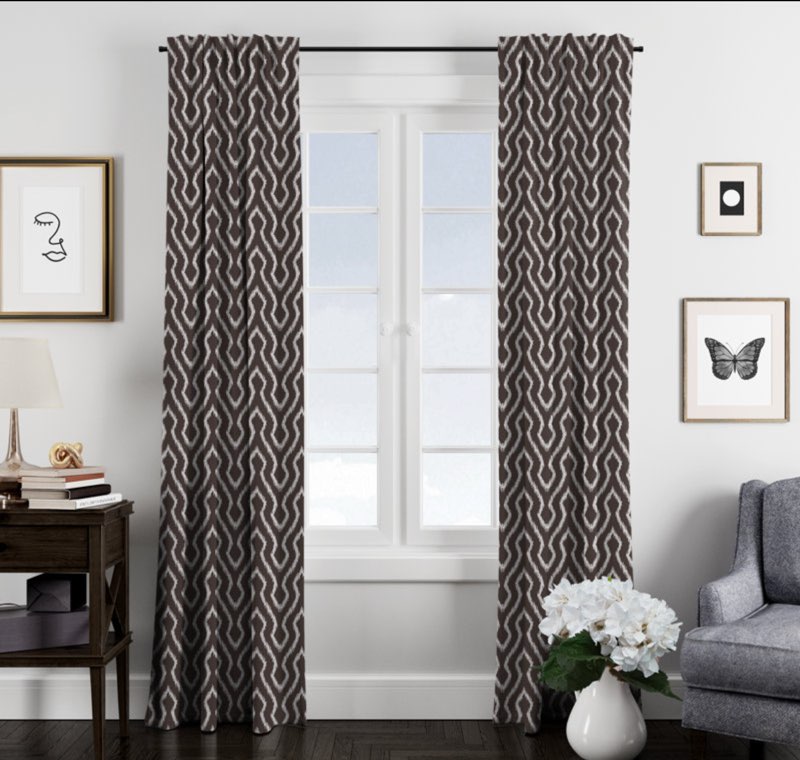 Piper 100% Cotton Geometric Room Darkening Rod Pocket Single Curtain Panel Size per Panel: 50'' W x 120'' L
