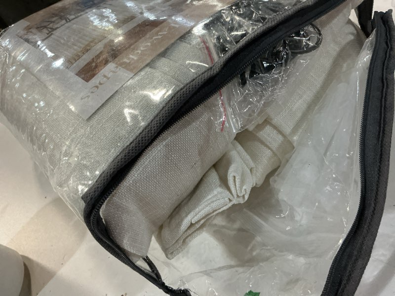 Condition photo showing Good Condition for Natural Cream Pinch Pleated Linen Curtains 92 Inches Long for Living Dining Room Bedroom Thick Linen Pinch Pleat with Hooks Rings Back Tab Light Filtering Boho Farmhouse Semi Sheer 92 Inch Curtain Natural 40"W x 92"L (Pack of 2)