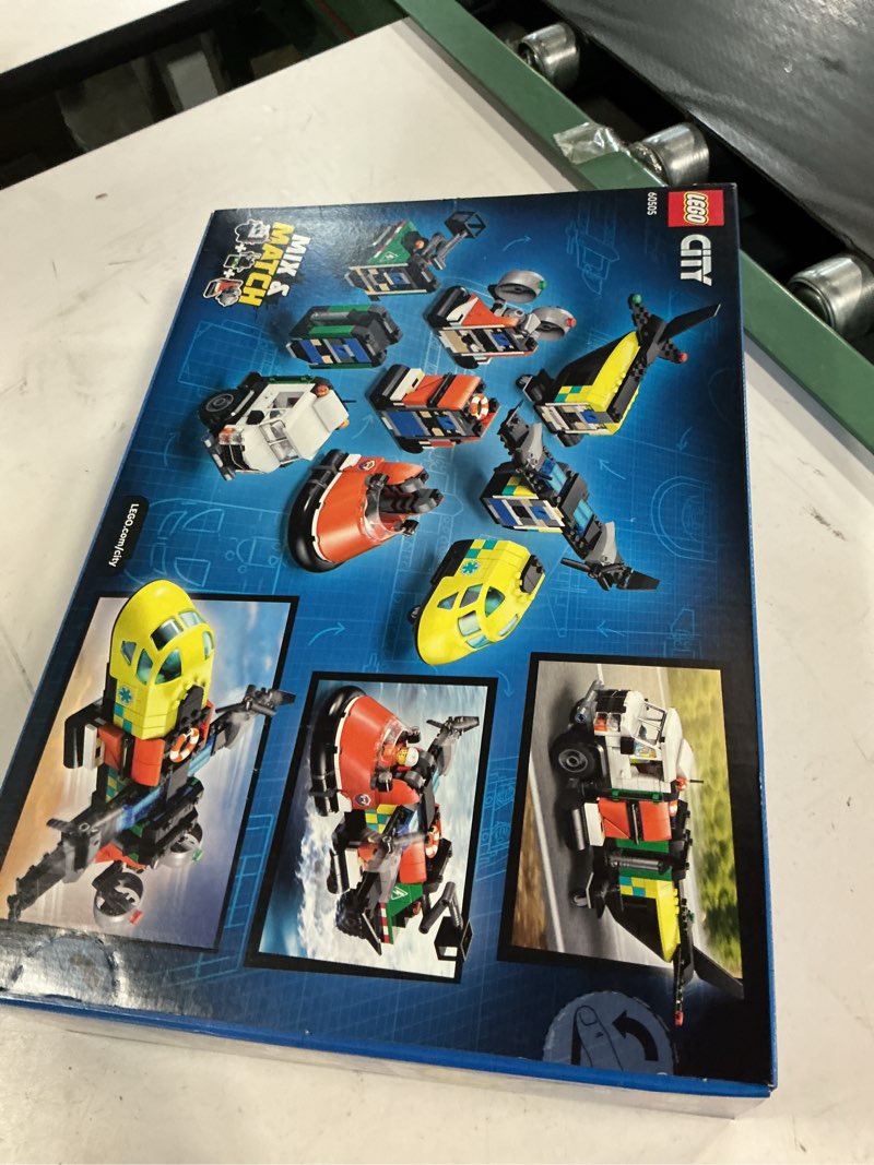 Condition photo showing New/Like New for lego city airplane, service truck & hovercraft remix building toy for kids - mix & match emergency vehicle & truck toys for pretend play - gift idea for boys & girls, ages 7+ - 60505
