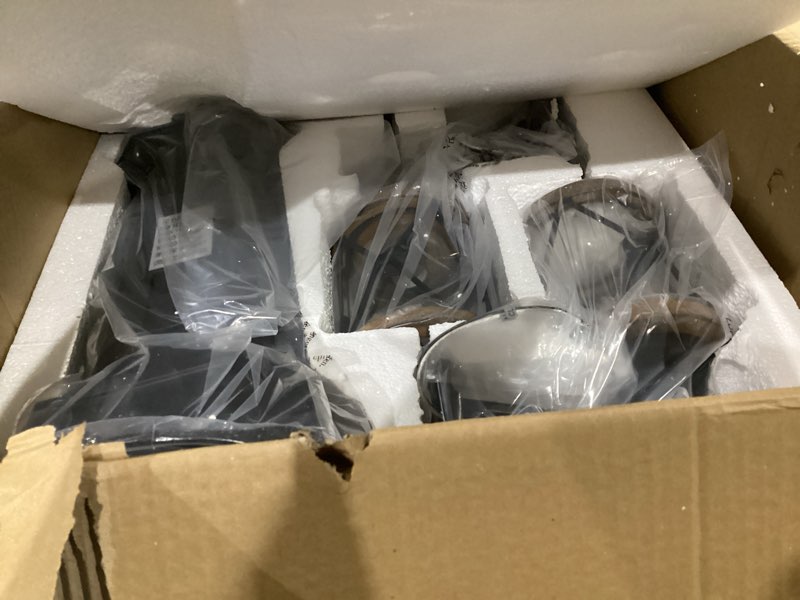 Condition photo showing Good Condition for dusk to dawn outdoor lamp post lights with gfci outlet,double-head farmhouse street light fixture,aluminum black pole exterior lights, waterproof lantern outdoor lighting round