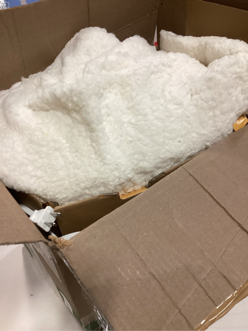 Condition photo showing As Is for Electric Blanket Queen Size 84"X90" Yellow - Soft Thick Warm Sherpa Heated Blanket for Winter with Dual Control, 5 Heating Levels & 10hrs Auto Off for Women, Overheat Protection for Bed 1-yellow Queen 84"X90"