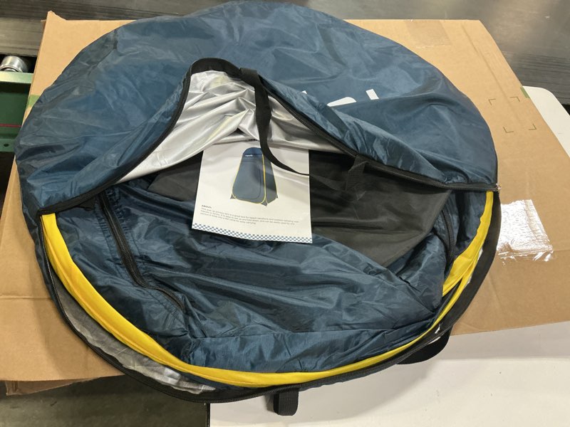 Condition photo showing Good Condition for ropoda pop up tent 83inches x 48inches x 48inches, upgrade privacy tent, porta-potty tent includes 1 removable bottom, 8 stakes, 1 removable rain cover, 1 carrying bag gray
