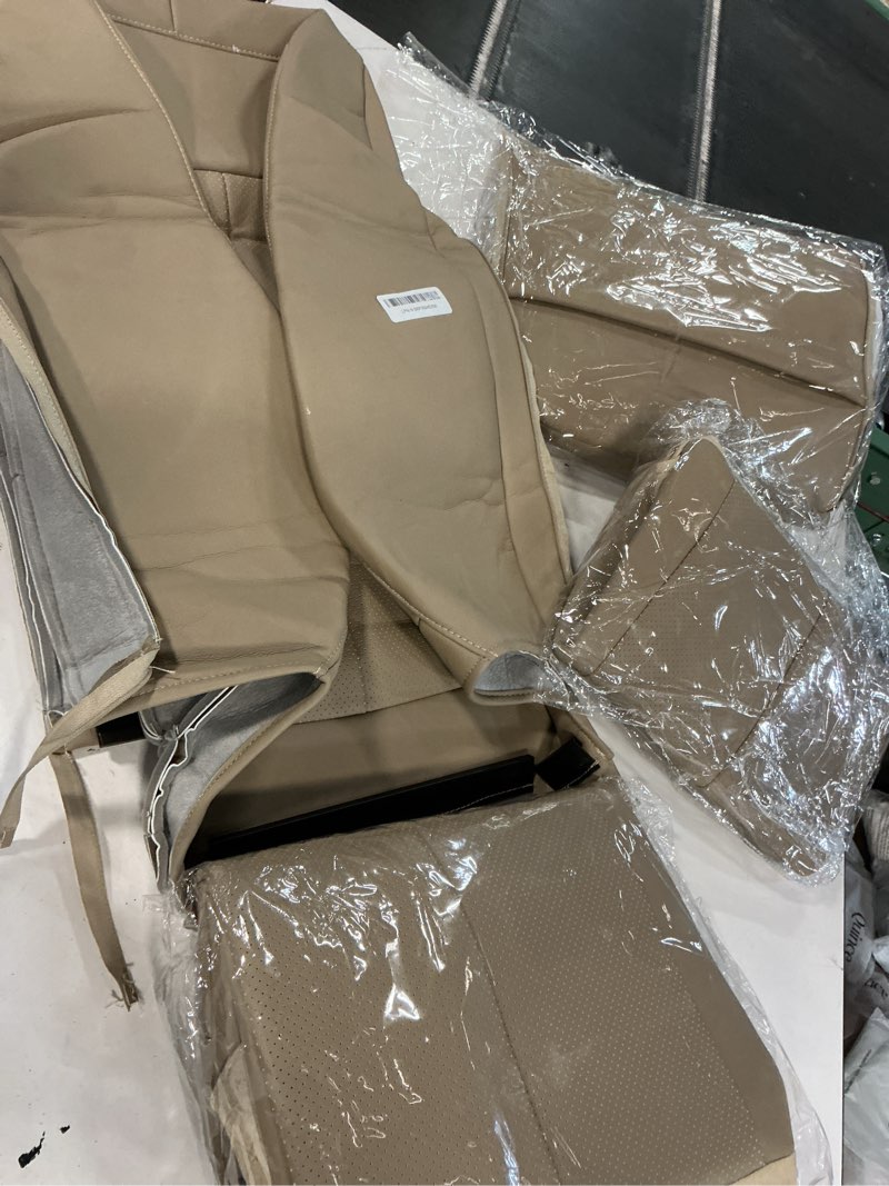 Condition photo showing Good Condition for gxarts tan driver and passenger side bottom & top lean back replacement perforated leather seat cove