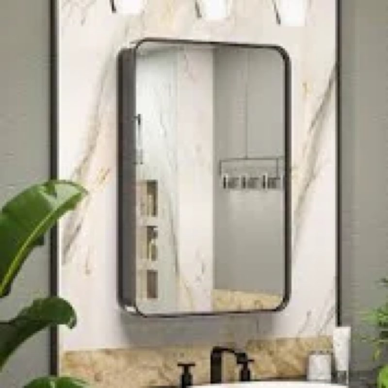Gervon Rectangle Recessed or Surface Medicine Cabinet with Shelves and Mirror 30 x40