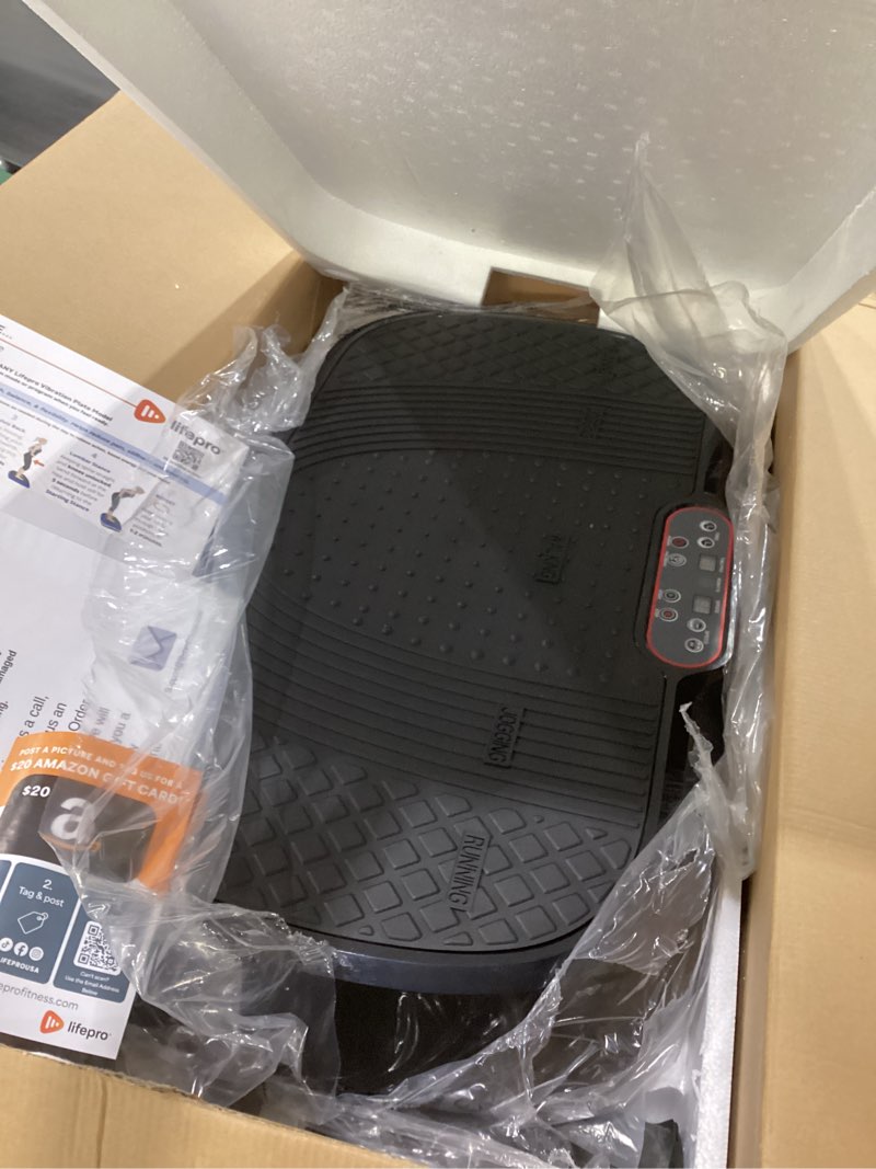 Condition photo showing New/Like New for Lifepro Waver Vibration Plate Exercise Machine for Lymphatic Drainage, Muscle Activation, Full-Body Workout Vibrating Platform with Loop Bands, Fitness Equipment for Strength Toning & Fat Loss Black, NOT TESTED