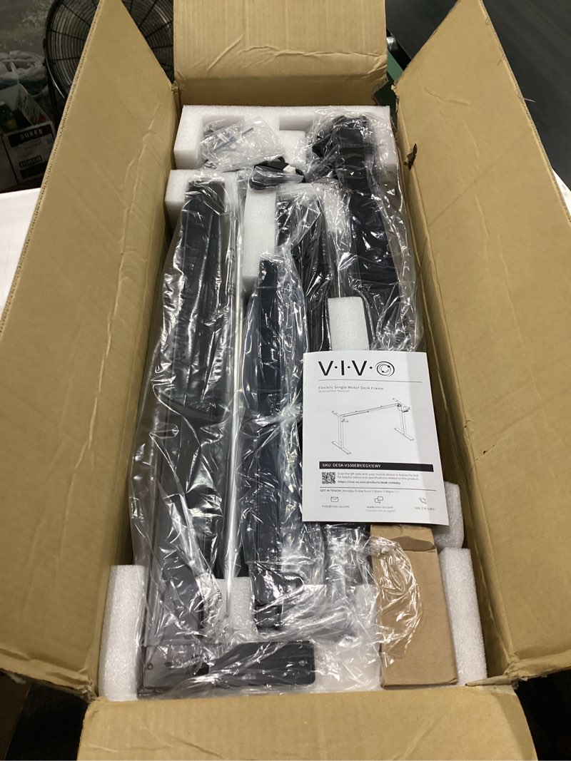 Condition photo showing New/Like New for vivo electric stand up desk frame workstation, frame only with 220 lbs capacity, brushless motor standing height adjustable legs with memory controller, black, desk-v100eby black 6-button controller - brushless motor